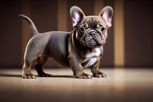 A French Bulldog Stands In The Studio