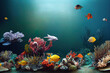 Illustration einer Unterwasserwelt mit Korallenfische 