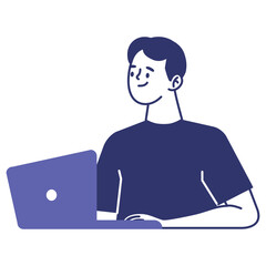 man using laptop