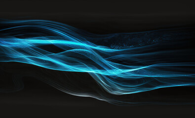Leinwandbilder - Cold blue air currents on a dark background 3d illustration
