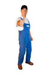 Wall Mural - sympathetic craftsman, gives thumbs up, job done.