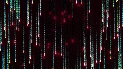 Wall Mural - abstract matrix effect with running lines of code. design. cyber reality of millions of tiny symbols