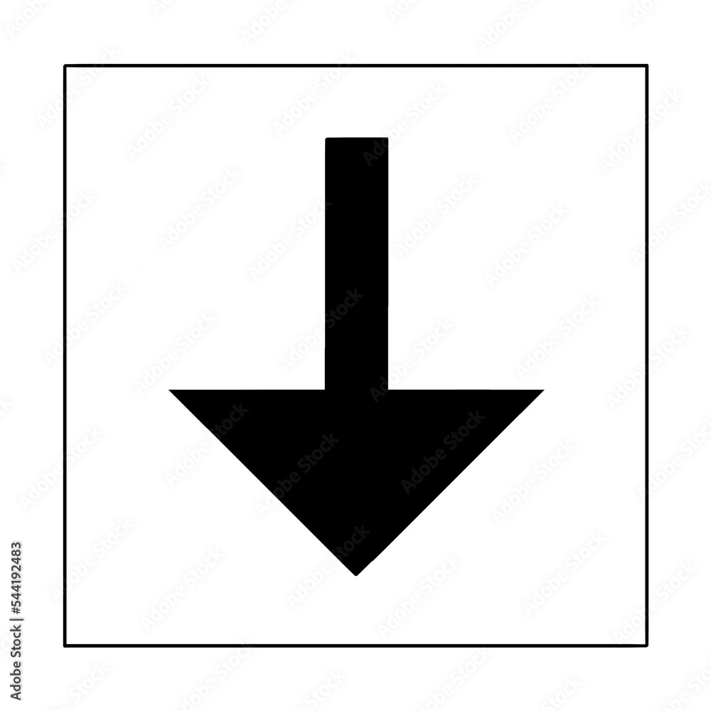 Pfeil nach unten - arrow down - Richtung - schwarz / black - Icon Grafik Button Zeichen Symbol 