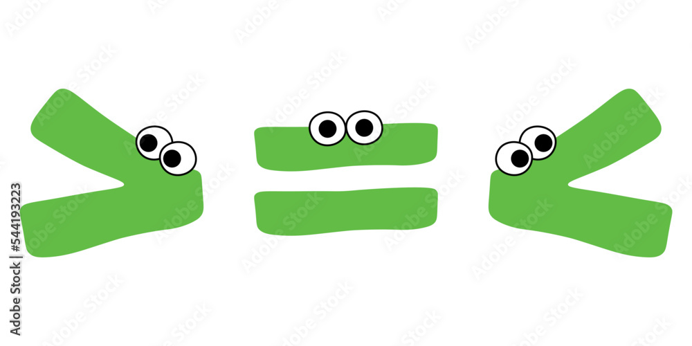 Crocodile inequality symbols. Less than greater than and equal symbol ...