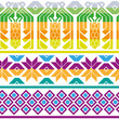 Colorido patrón textil étnico típico de Guatemala, con aves y flores de la cultura Maya. Ideal para imprimir, decorar o usar como fondo de diseño. 
