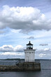 Portland, Maine, USA: The Portland Breakwater Light -- also called Bug Light -- was built in 1875, restored in 1989, and reactivated in 2002.