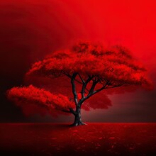 Tree In The Red Fog