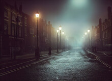 Street In The Night Fog