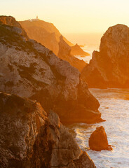 Poster - Cabo Roca sunset ocean Portugal