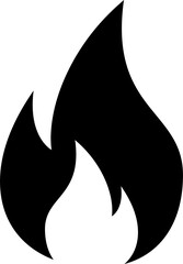 Wall Mural - Fire flame icon. Fire symbol in black. Flame sign on transparent background. Fire symbol in png