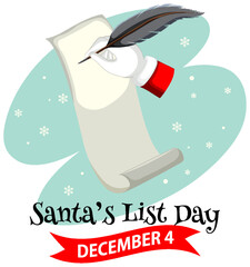 Poster - Santa's list day text banner design