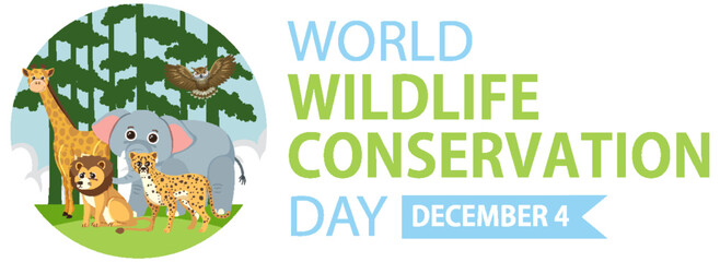 Wall Mural - World Wildlife Conservation Day Banner Design