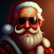 © Felix - cool santa claus with sun glasses dark brown background