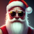 © Felix - cool santa claus with sun glasses and long white beard, generative ai
