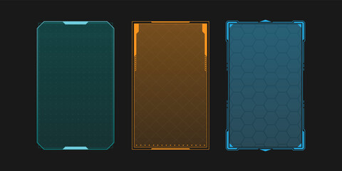 Hud frame futuristic game target borders scifi empty banners for text menu