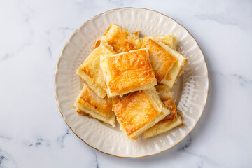 delicious turkish tray pastry, su boregi with cheese. adana borek.