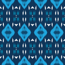 Ethnic Ikat Prints Batik Textile Seamless Pattern Digital Vector Design For Print Saree Kurti Borneo Fabric Border Brush Symbols Swatches Stylish