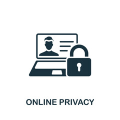Wall Mural - Online Privacy icon. Monochrome simple Cyber Security icon for templates, web design and infographics