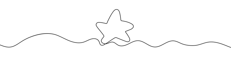 Wall Mural - star one line icon. one line drawing background. continuous line drawing of star. vector illustratio