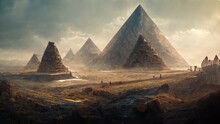Mysterious Pyramids Ancient Civilization Illustration Art