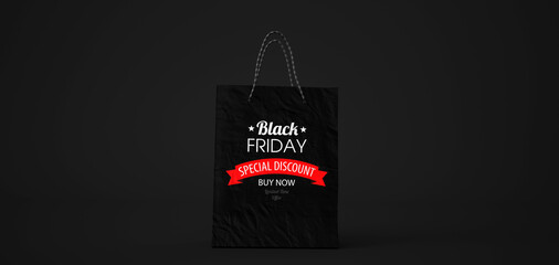 Canvas Print - Black Friday Shopping Bag