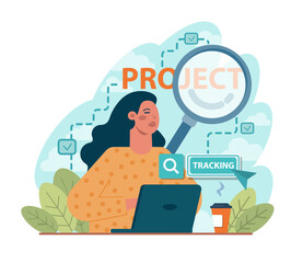 Project tracking concept. Successful business project planning