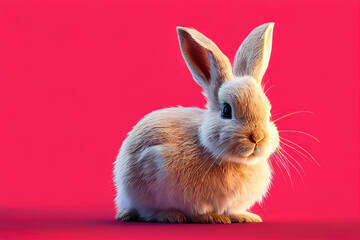 Wall Mural - rabbit on a red background, 2023 year of the rabbit