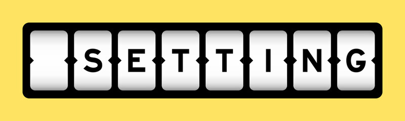Black color in word setting on slot banner with yellow color background