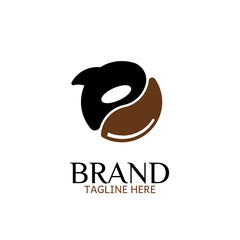 Premium vector Orca whale coffee logo two unique and very elegant combinations 