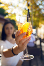 Crop Person Having Refreshing Spritz Cocktail