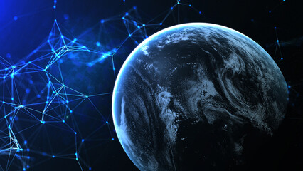 pianeta, mondo, collegamenti, network