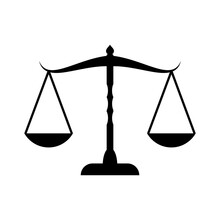 Scale Of Justice Icon Vector Logo Template
