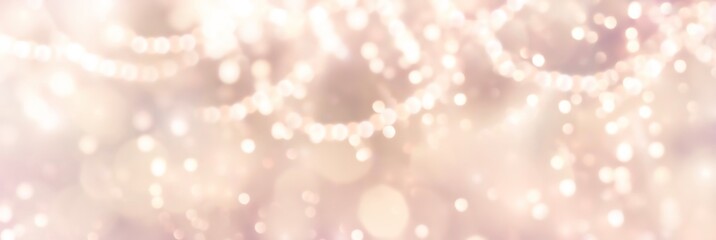 Wall Mural - festive abstract christmas bokeh light background - golden bokeh lights, beige - new year, anniversa