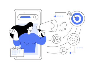 Wall Mural - mobile seo abstract concept vector illustration.