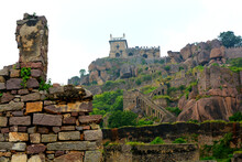 Golconda Fort Is One Of The Most Magnificent Fortress Complexes In Hyderabad, Telangana, India.
