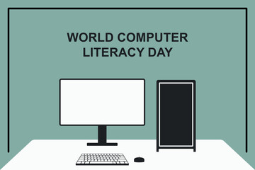 World Computer Literacy Day background.