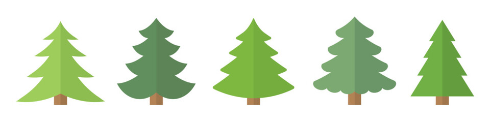 Wall Mural - set of christmas fir trees- vector illustration