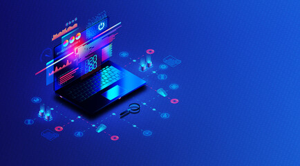 Observability and Log Management Software Solutions - 3D Illustration