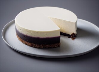 Wall Mural - Cheesecake on a serving plate