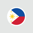 Philippines flag. Philippine flag, tricolor with abstract sun and stars. State symbol of the Republic of the Philippines.