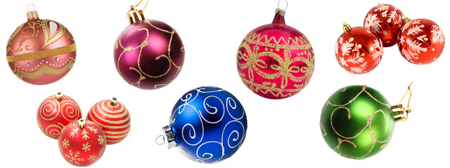 christmas balls collection. for christmas decoration.christmas tree decoration parts,transparent bac