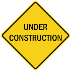 Wall Mural - Road construction sign and label