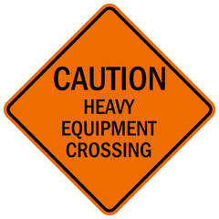 Road construction sign and label