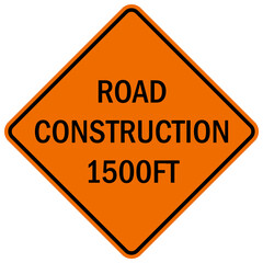 Wall Mural - Road construction sign and label