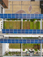 Wall Mural - solar panels on the school roof.