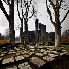 Poster - ruins of the house