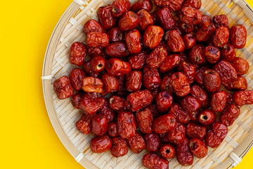 Chinese jujubes isolated on white background.