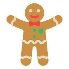 Poster - gingerbread man flat icon