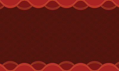 Sticker - Red chinese art wave background