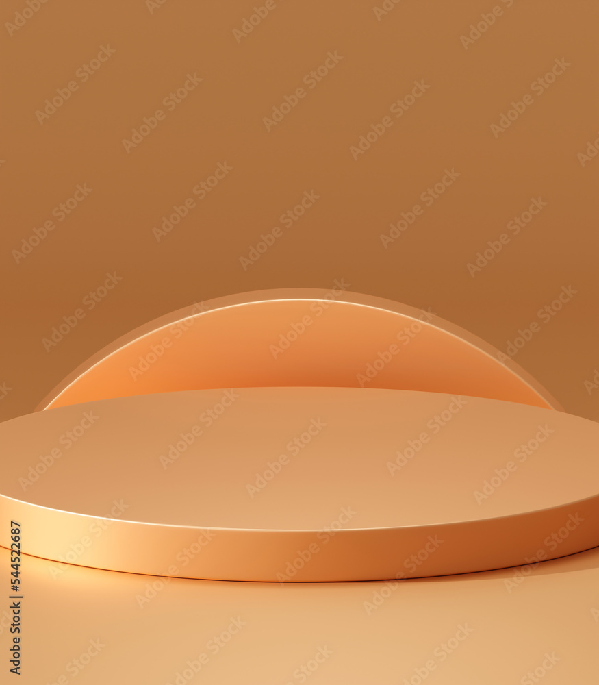 Gold podium stage 3d background of empty luxury show product display ...